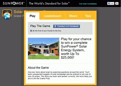 在臉書上共享的遊戲Solar Discovery是由再生能源公司Sun Power所發行。圖片來自：臉書Solar Discovery。