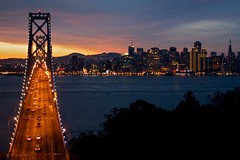San Francisco facing West at dusk