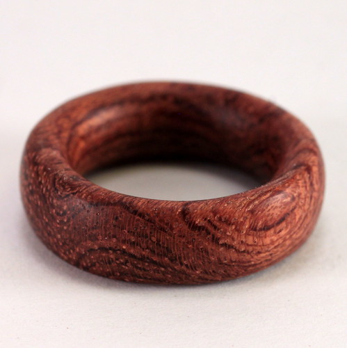 Hand Carved Bubinga Ring Size 7