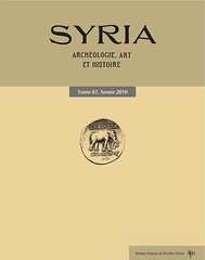 Couverture de la revue Syria, tome 87, année 2010
