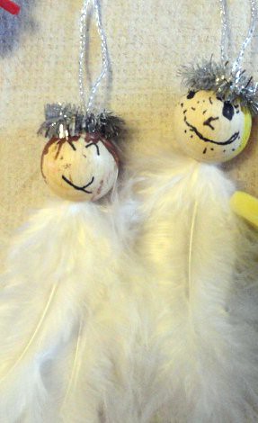 Feathery Angel Ornaments