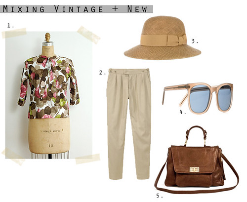 How to Wear Vintage: Illustrated Blooms Blouse