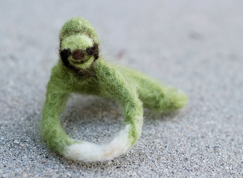 Green Felted Sloth!