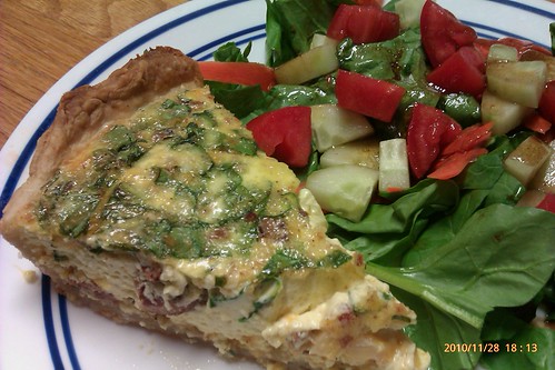 Farmers market Spinach Salad and Quiche