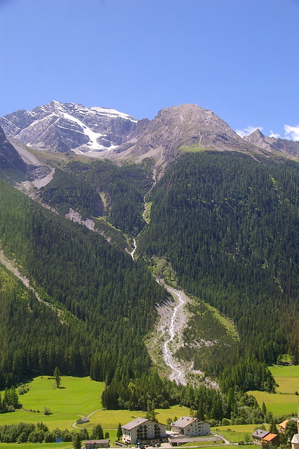 alluvial cone near Bergün, the Swiss Alps