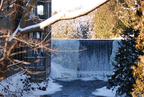 the beautiful waterfall at the millcroft inn