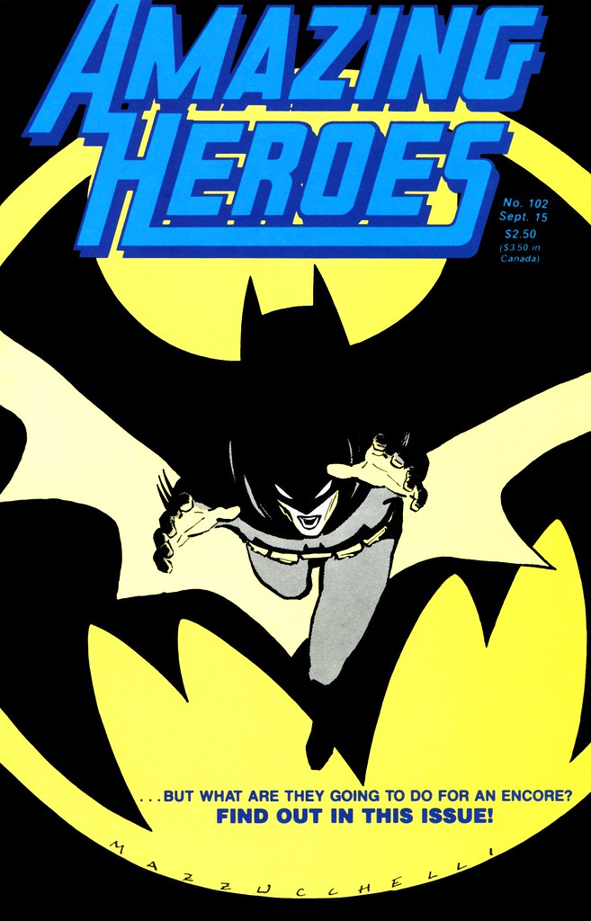 Amazing Heroes 102 cover by David Mazzucchelli for Batman Year One, 1986