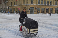 Winter Traffic Copenhagen Cargo Bike