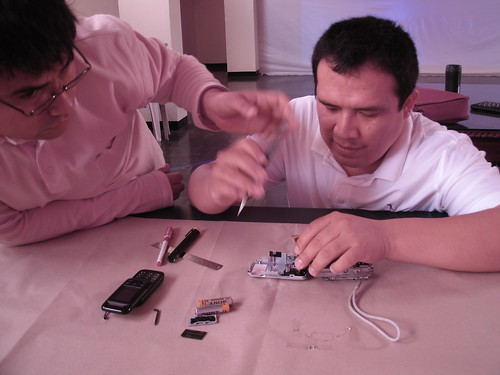 Henry and Luis hack a camera open to remove the IR filter