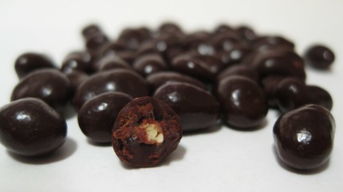 dark chocolate covered pomegranate seeds