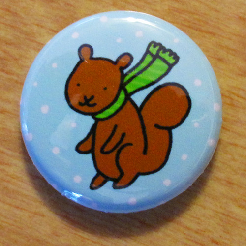 Squirrel With Scarf - Button 01.03.11