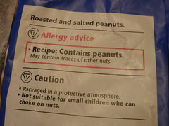 Roasted and salted peanuts - contains peanuts! Who knew?!