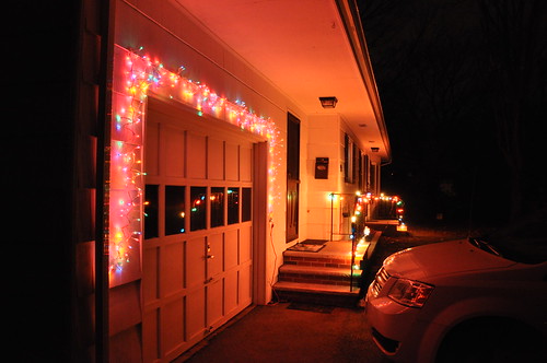 Christmas lights on our new home.