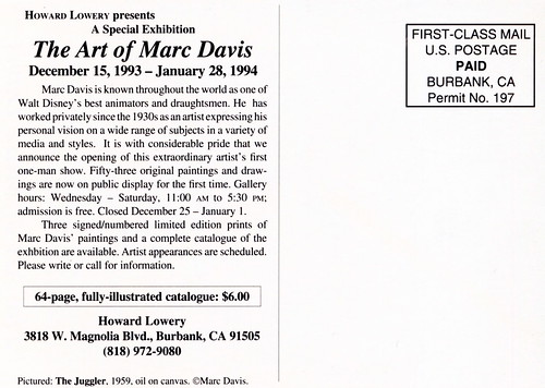 Marc Davis Exhibition -1993/94 (Back)