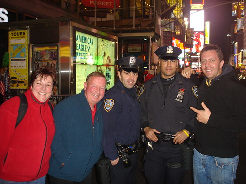 Mum, dad and Matt with the NYPD