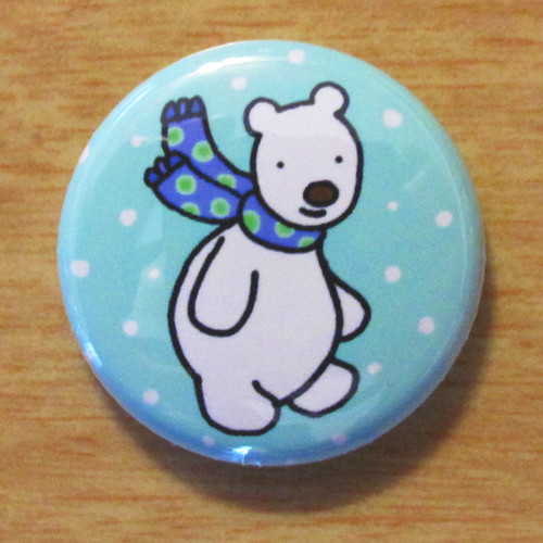 Polar Bear With Scarf - Button 01.05.11