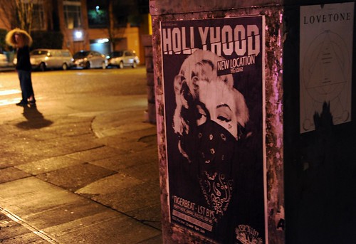 Hair, posters: HOLLYWOOD Marilyn Monroe gangster, LOVETONE, Capital Hill, Seattle, Washington, USA by Wonderlane