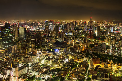  フリー写真素材, 建築・建造物, 都市・街, 高層ビル, 塔・タワー, 夜景, 日本, 東京都, 東京タワー,  