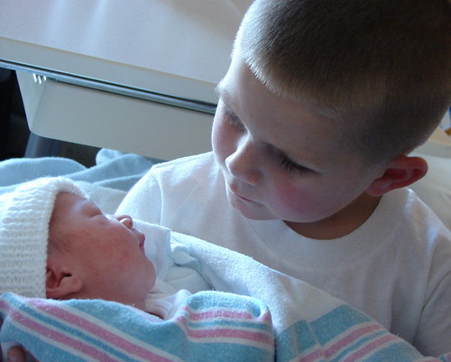 Gavin and his new baby sister