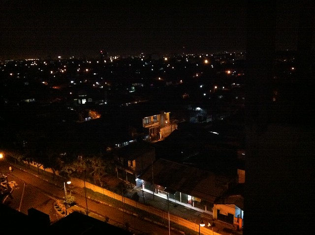 Night falls over Jakarta