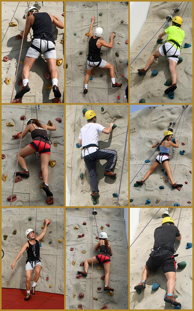 Climb the 9m high rock wall!