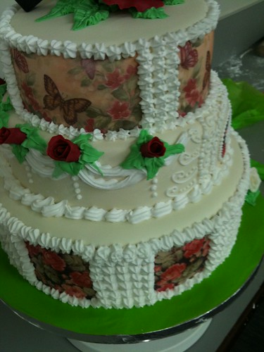 vintage rose 60th Wedding Anniversary Cake
