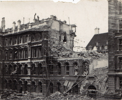 WW2 bomb damage. St Thomas's Hospital, London.