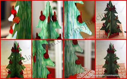 Manualidades navideñas para niños: árbol de Navidad recortable de cartón