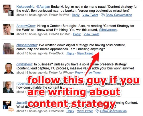 "content strategy?" -http - Twitter Search