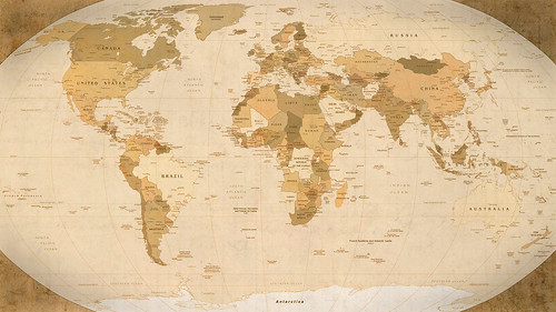 World Map Parchment wallpaper