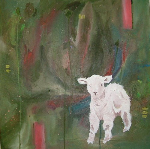 Untittled Lamb, Oil on canvas, 50cm x 50 cm