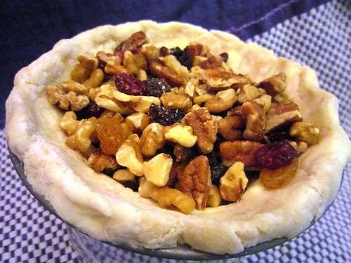 Nuts and fruit in the crust