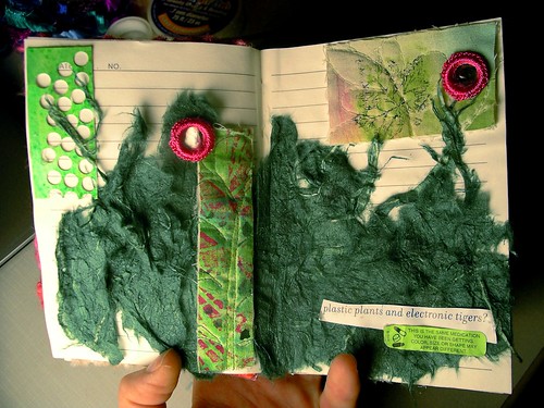 Art journal page - greenery