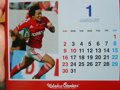 2011年1月のカレンダーを飾る大畑大介