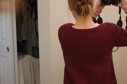 my  mom's sweater from the back