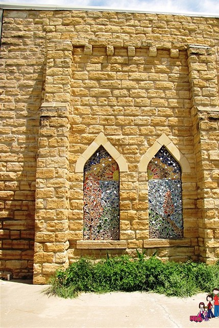 Limeston Wall and Stained Glass