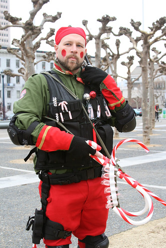 Santa's Army Soldier with Candy Cane Gun