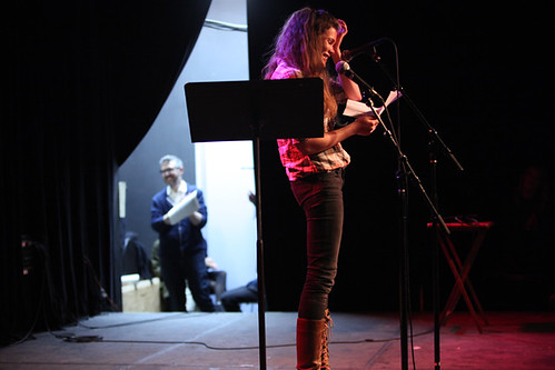 Edith Zimmerman performing as Ira watches from backstage