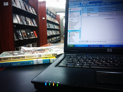 Day 5 photo: working at library
