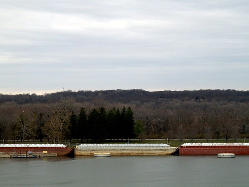 Barges on the Illinois River