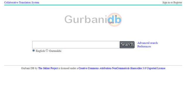 Search engine for all 53 language translations and 22 transliterations of Guru Granth Sahib