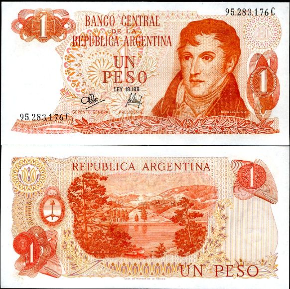 1 Peso Argentína 1970-73, P289