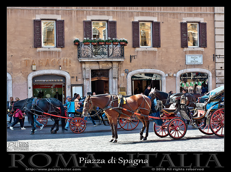 Roma - Piazza Spagna - Carruajes para turistas