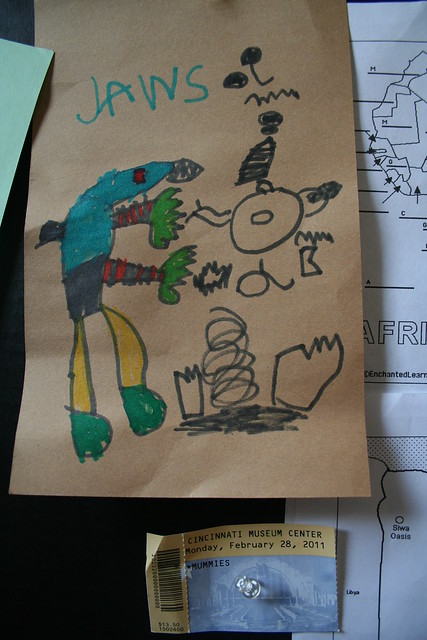 Seth's Homeschool Monday's at the CMC -- Egyptian animal drawings
