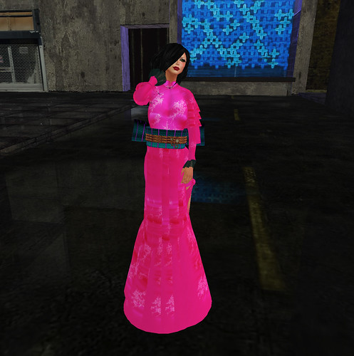 Pink pacific kimono dress