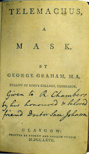 Samuel Johnson: Title page from Graham, George: Telemachus