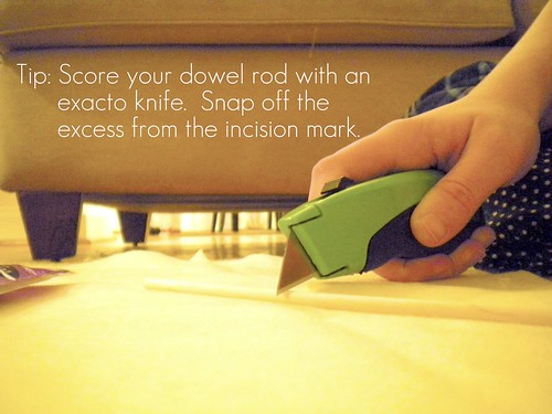 tip on cutting dowel rods