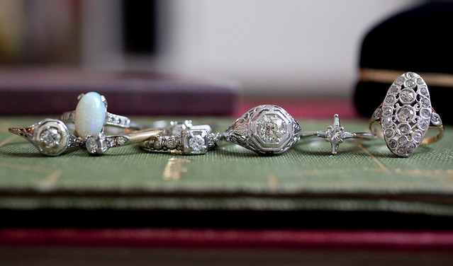 tinydiana antique diamond rings