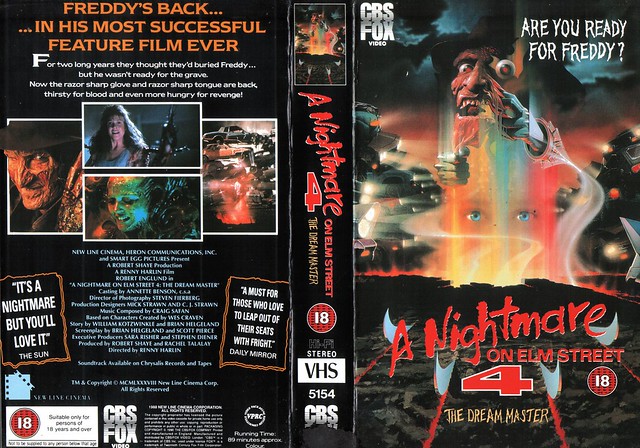 A Nightmare On Elm Street 4, The Dream Master (VHS Box Art)