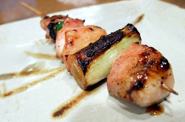 Grilled Chicken Meat with Leeks